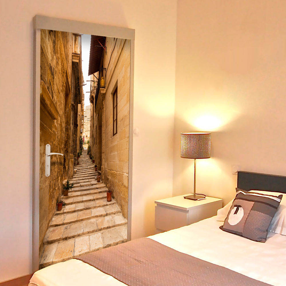 Artgeist Fototapet Til Døren - Narrow Alley, Smal Trappegang (Flere Størrelser) 60X40