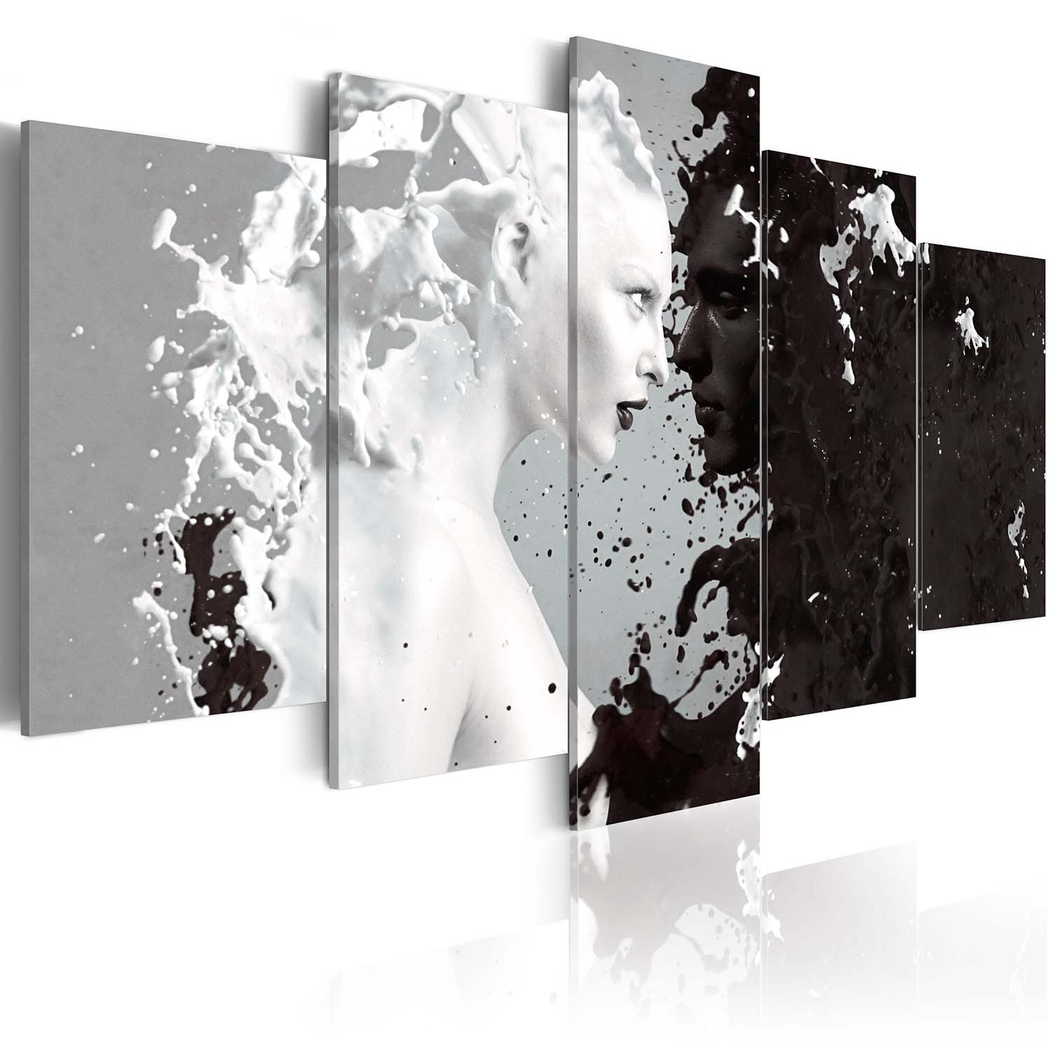 Artgeist Billede - Milk & Choco - 5 Pieces, På Lærred 100X50 Boligtilbehør