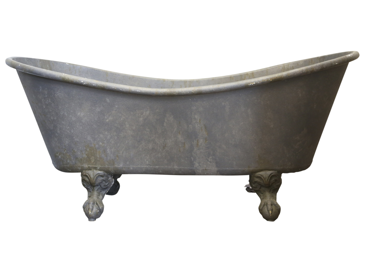 Chic Antique Chic Antique Fransk Badekar - Gråt Metal, M. Løvefødder, Til Dekoration Boligtilbehør