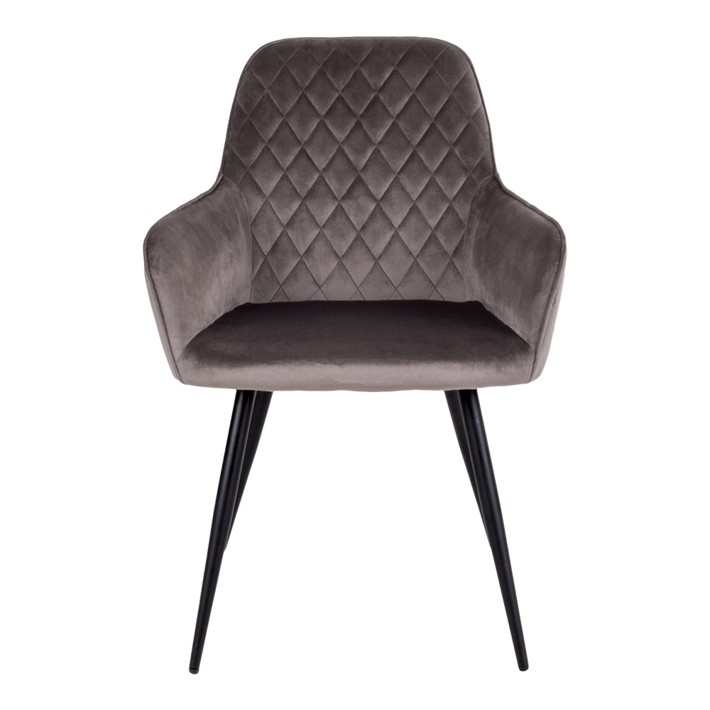 House Nordic Harbo Spisebordsstol - Mushroom Velour Og Metal, M. Armlæn