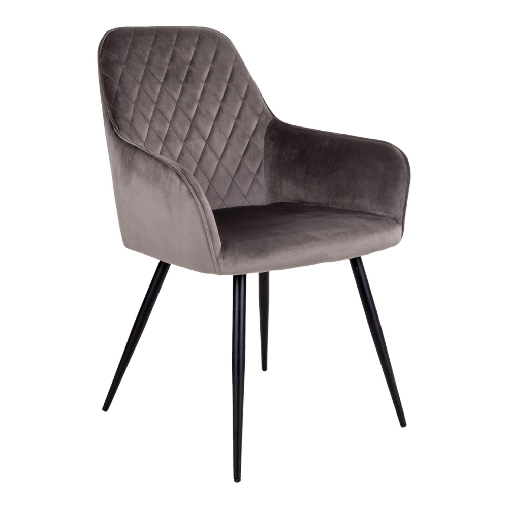 HOUSE NORDIC Harbo spisebordsstol - mushroom velour og metal, m. armlæn Billede af HOUSE NORDIC Harbo spisebordsstol - mushroom velour og metal, m. armlæn
