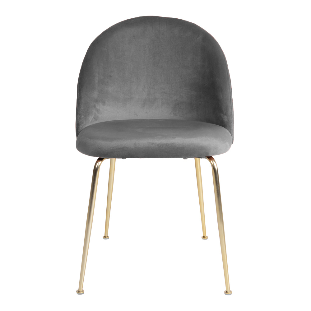 House Nordic Geneve Spisebordsstol - Grå/Messing Velour/Stål