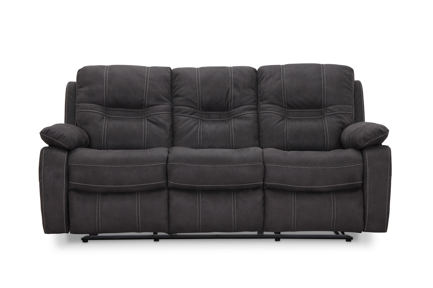 Haga Detroit 3 Pers. Sofa - Grå Ruskindslook, M. Recliner Funktion
