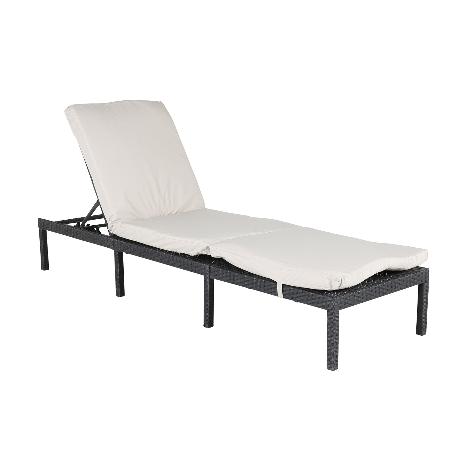 Venture Design Bilbao Liggestol, M. Hynde - Grå Polyester, Sort Polyrattan Og Aluminium
