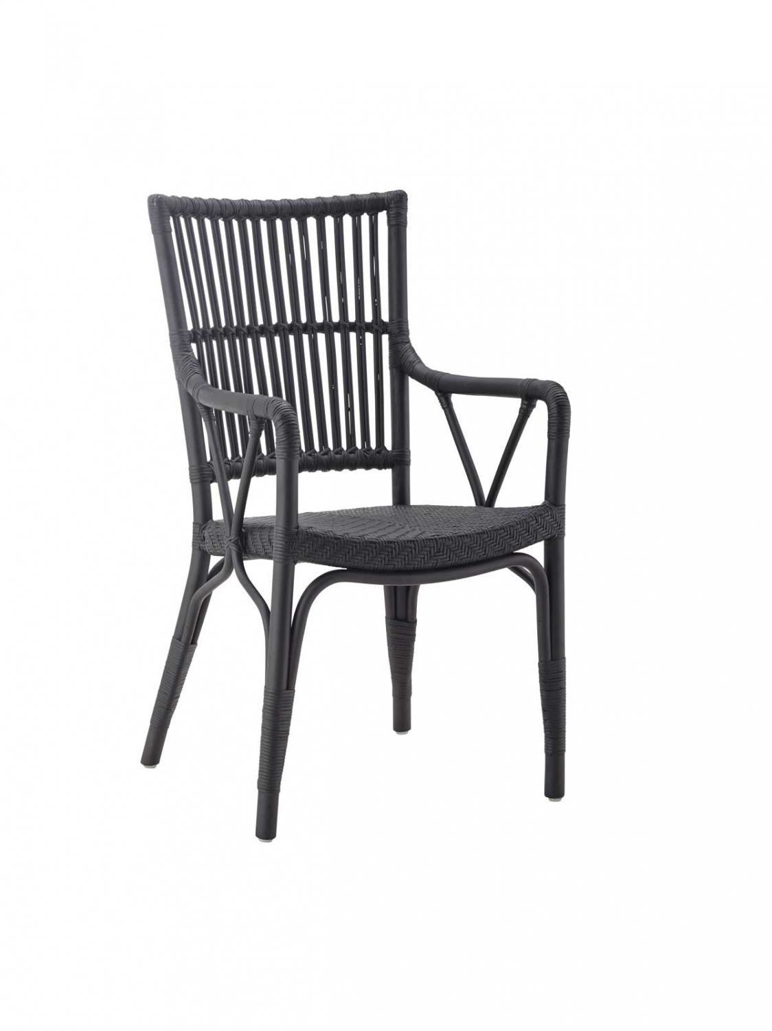 Sika Design Piano Spisebordsstol - Sort Rattan, M. Armlæn Spisestue