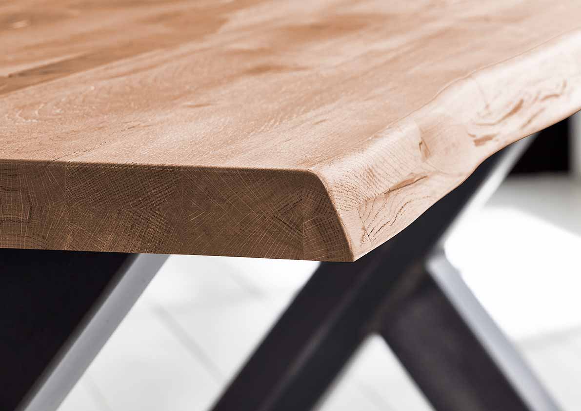 Concept 4 You Plankebord - Eg, M. Barkkant Og Manhattan Ben, M. Udtræk (180-260X100) 6 Cm 280 X 110 Cm 03 = White Wash Spisestue