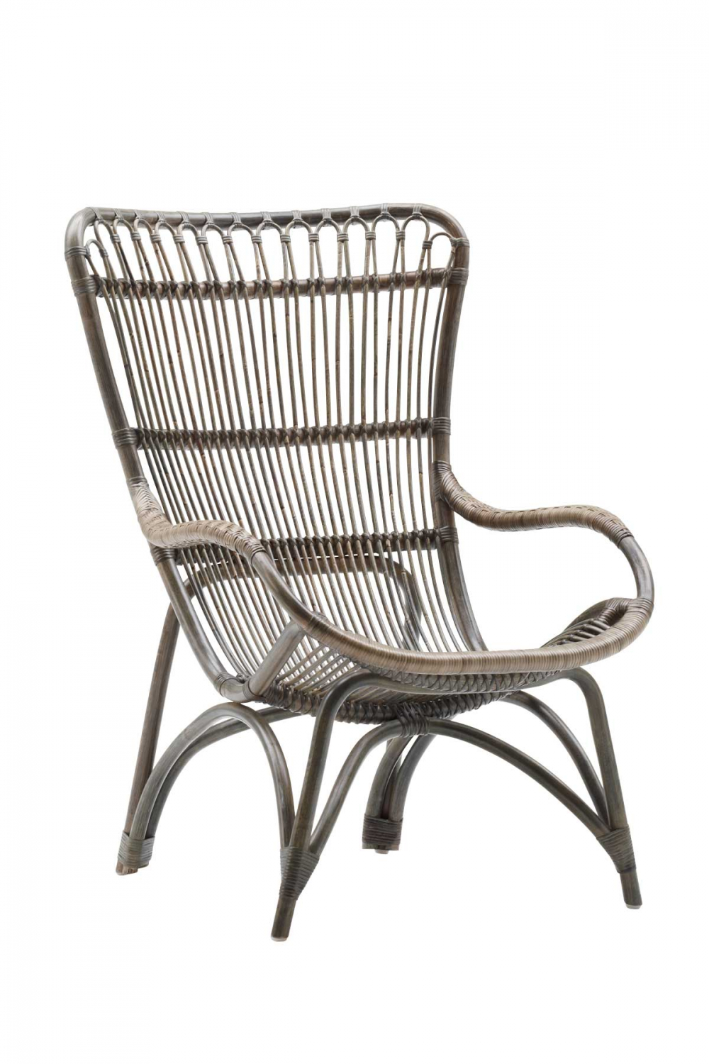 Sika Design Monet Lænestol - Grå Flettet Rattan, M. Armlæn