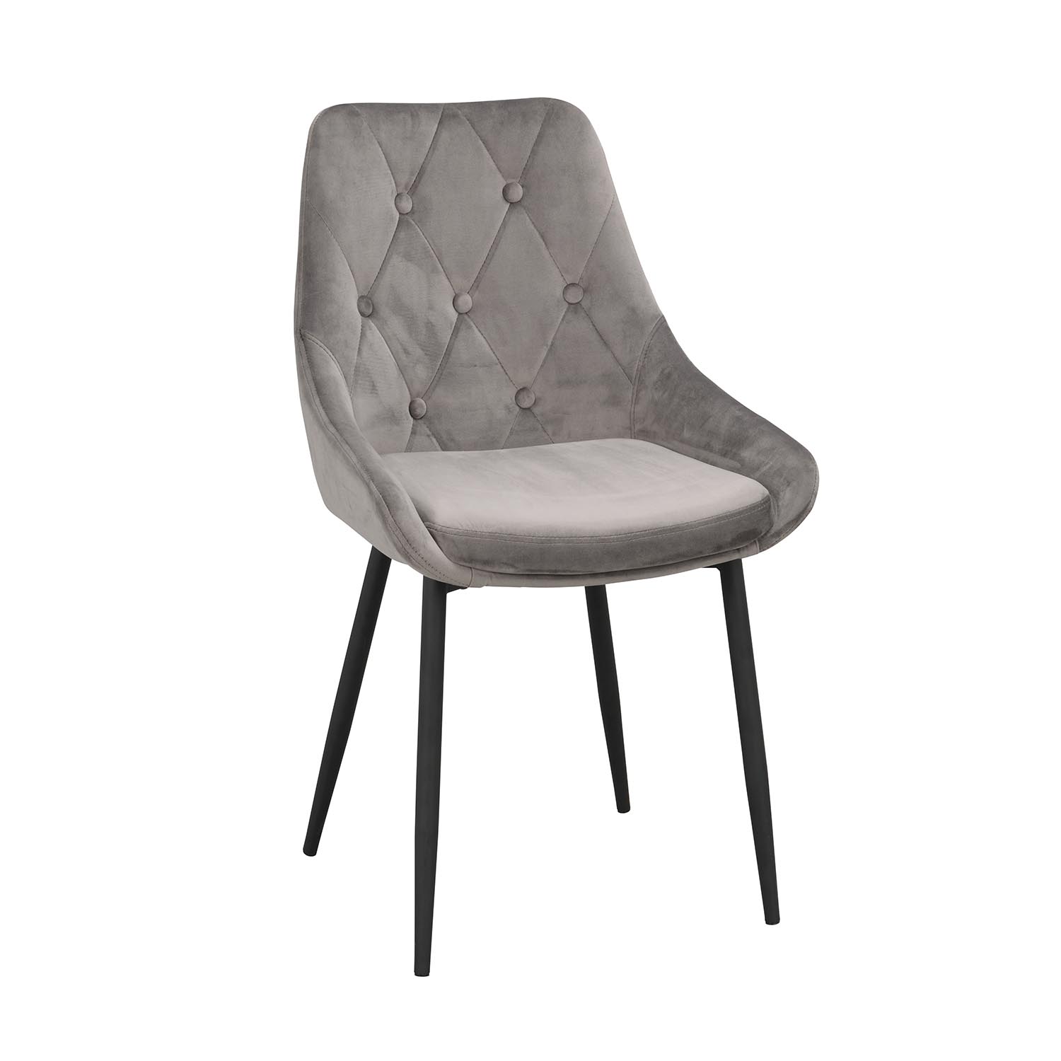 Rowico Alberton Spisebordsstol - Grå Polyester Og Sort Metal Spisestue