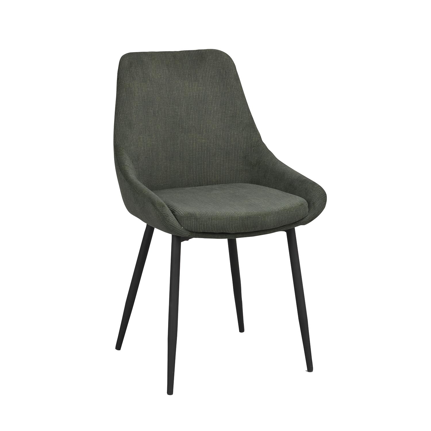 Rowico Sierra Spisebordsstol - Grøn Polyester Og Sort Metal Spisestue