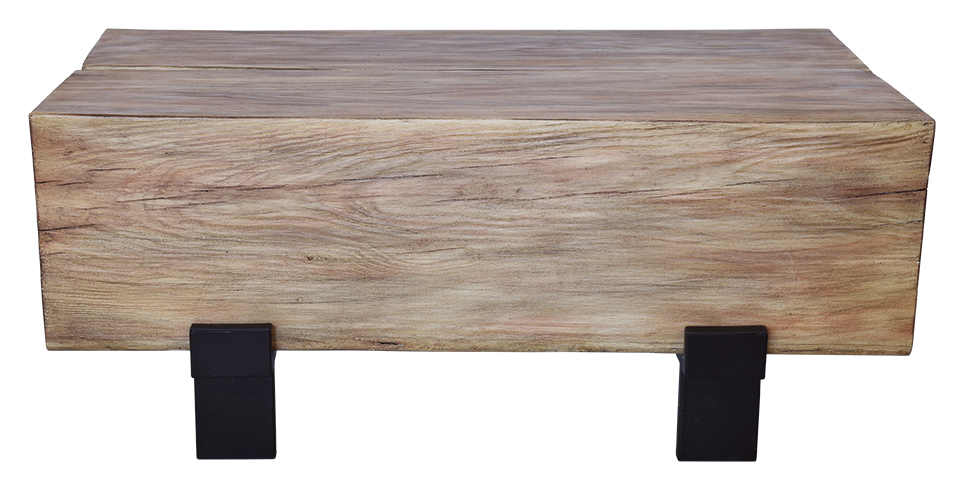 Rge Big Wood Sofabord - Natur/Sortfarvet Træ, Rektangulær, (43X62X110Cm) Dagligstue