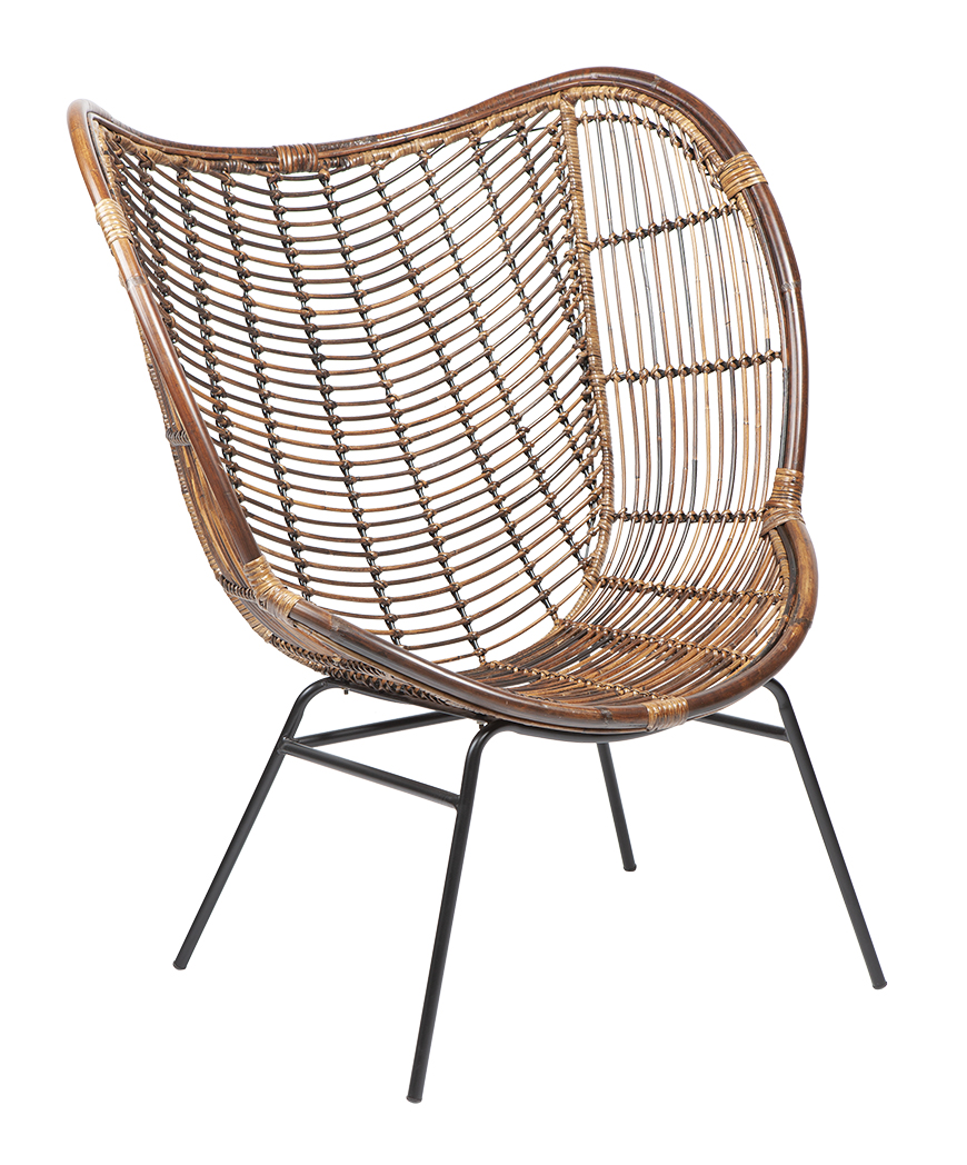 RGE Koriander lænestol - natur rattan og metal thumbnail