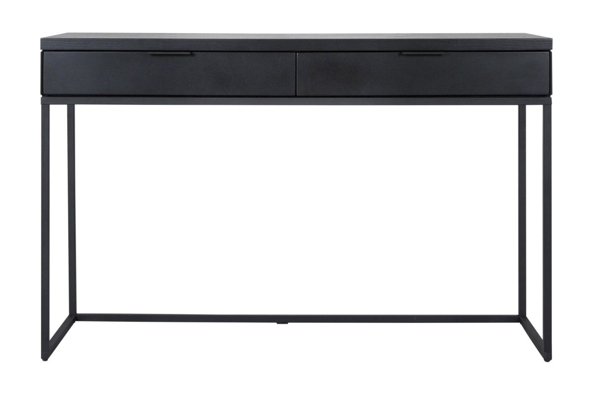 Canett Cara Konsolbord - Sort Træ Og Sort Stål, M. 2 Skuffer (120X39) Entré