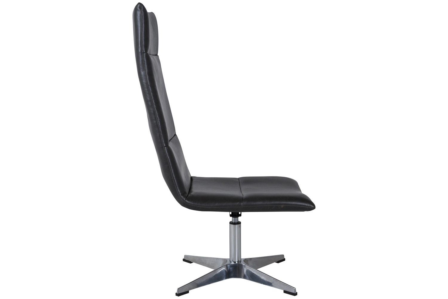 CANETT Rye Brook loungestol sort kunstlæder m. aluminium fod, m. tilt og drejefunktion CANETT Rye Brook loungestol sort kunstlæder m. aluminium fod, m. tilt og drejefunktion