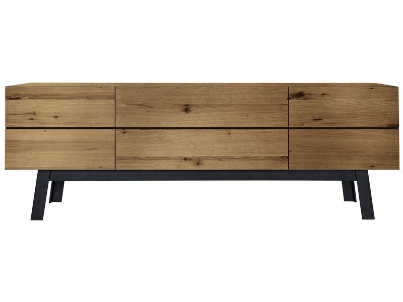 CANETT Westfield skænk - olieret eg og sort metal, m. 3 låger og 1 skuffe Billede af CANETT Westfield skænk - olieret eg og sort metal, m. 3 låger og 1 skuffe