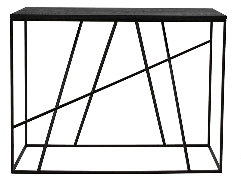 Canett Canett Coster Konsolbord - Sort Egetræ Og Sort Jern (100X35) Entré