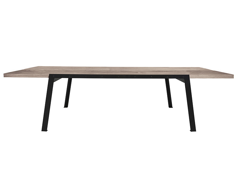 CANETT Aspen spisebord - massivt hvidolieret vildeg og sort jern (290x100) Billede af CANETT Aspen spisebord - massivt hvidolieret vildeg og sort jern (290x100)
