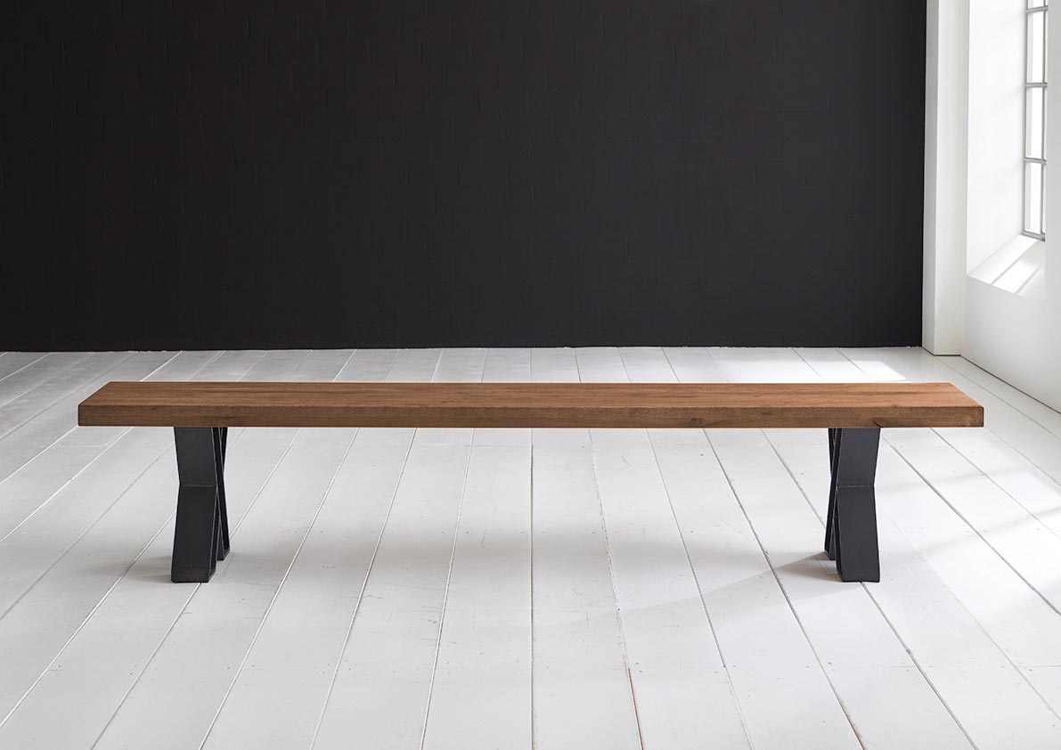Bodahl Concept 4 You Spisebordsbænk - Massiv Egetræ M. X-Ben 220 X 40 Cm 6 Cm 07 = Mocca Black Spisestue