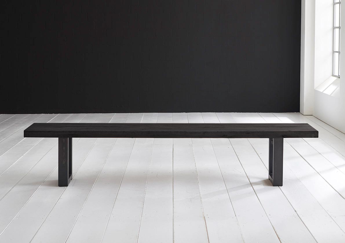 BODAHL Concept 4 You spisebordsbænk - massiv egetræ m. Mahattan ben 300 x 40 cm 6 cm 07 = mocca black Billede af BODAHL Concept 4 You spisebordsbænk - massiv egetræ m. Mahattan ben 300 x 40 cm 6 cm 07 = mocca black