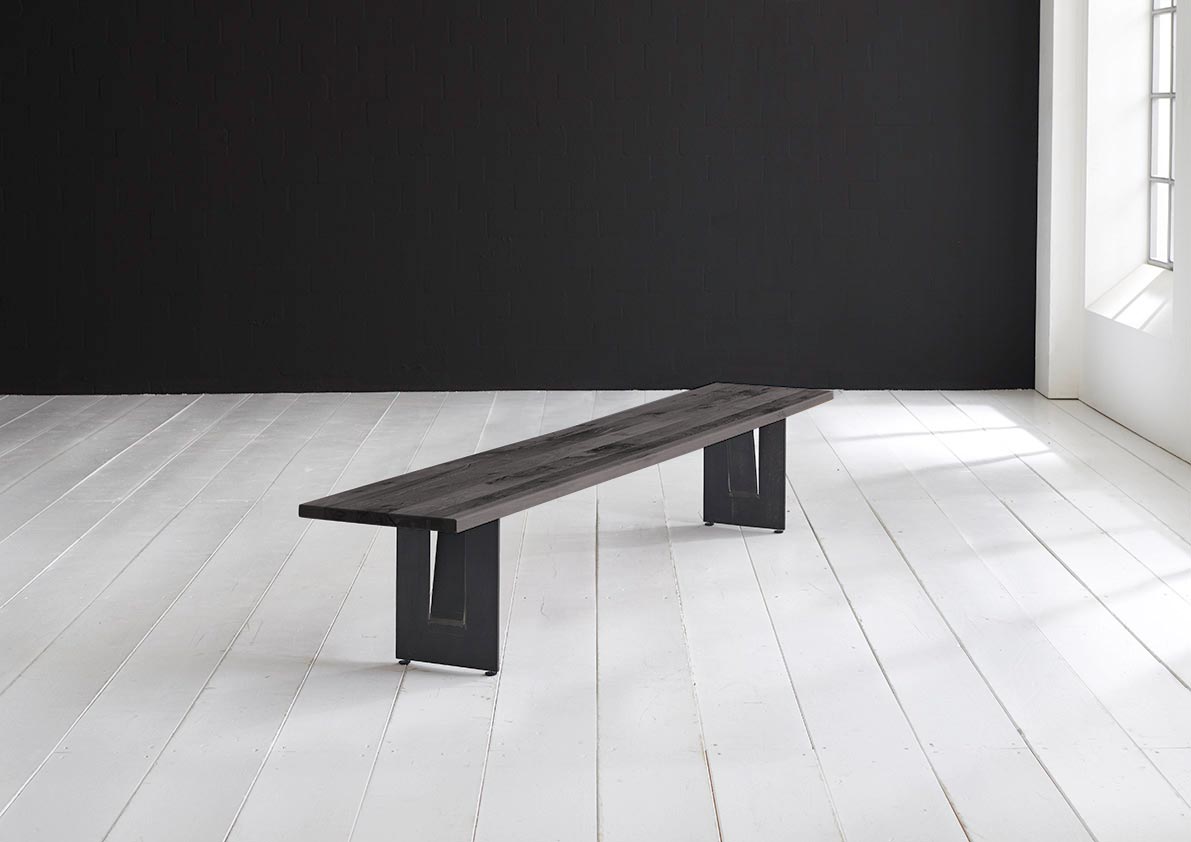 BODAHL Concept 4 You spisebordsbænk - massiv egetræ m. Steven ben 260 x 40 cm 3 cm 07 = mocca black Billede af BODAHL Concept 4 You spisebordsbænk - massiv egetræ m. Steven ben 260 x 40 cm 3 cm 07 = mocca black