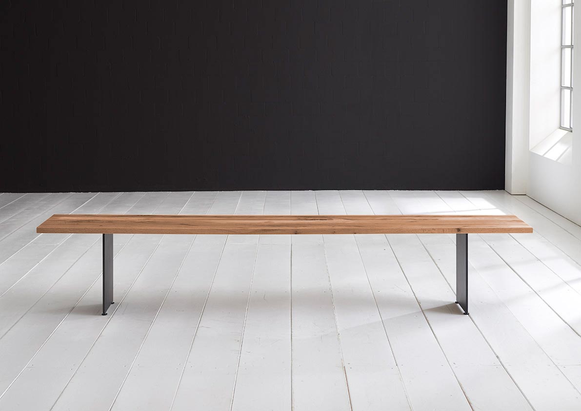BODAHL Concept 4 You spisebordsbænk - massiv egetræ m. Line ben 200 x 40 cm 6 cm 02 = smoked Billede af BODAHL Concept 4 You spisebordsbænk - massiv egetræ m. Line ben 200 x 40 cm 6 cm 02 = smoked
