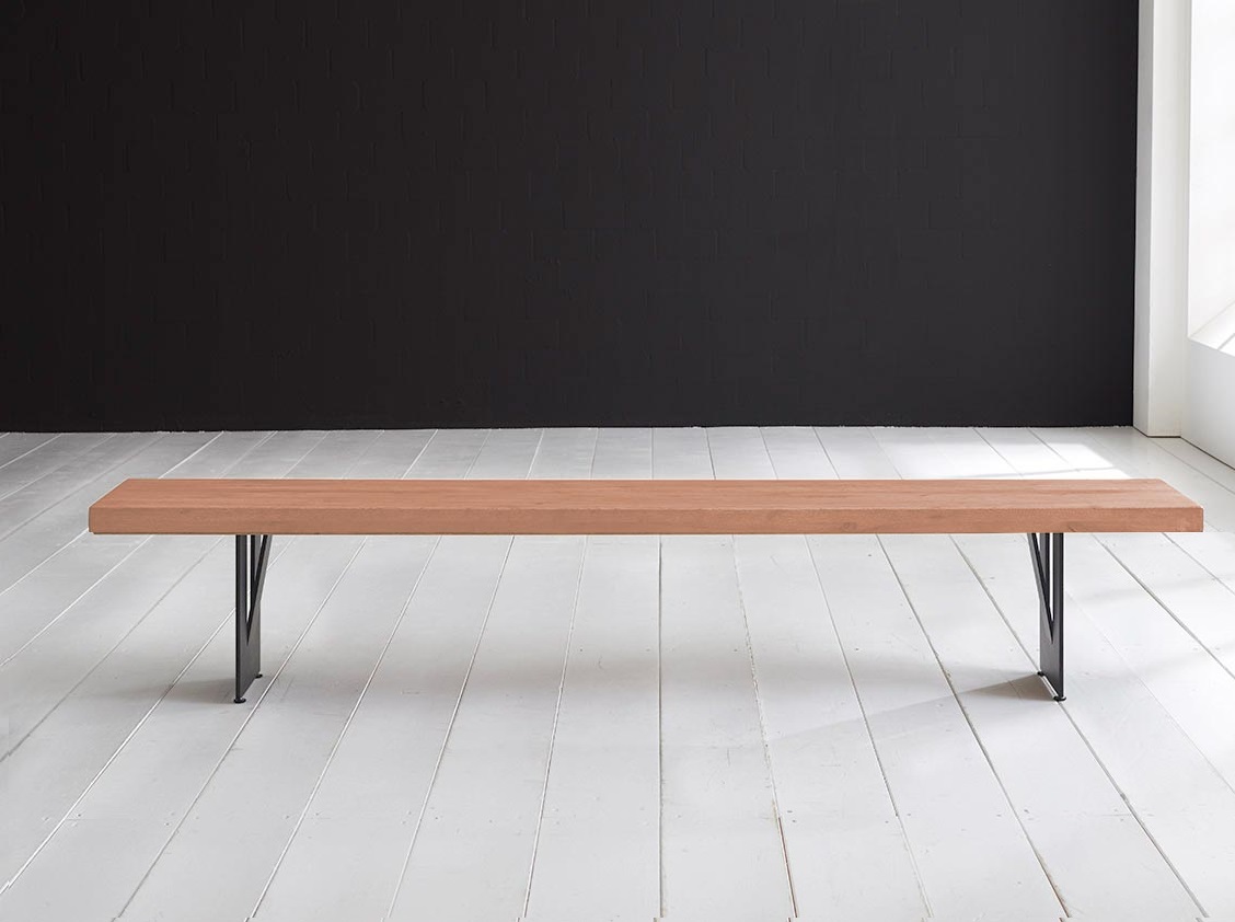 BODAHL Concept 4 You spisebordsbænk - massiv egetræ m. Steven ben 300 x 40 cm 6 cm 03 = white wash Billede af BODAHL Concept 4 You spisebordsbænk - massiv egetræ m. Steven ben 300 x 40 cm 6 cm 03 = white wash