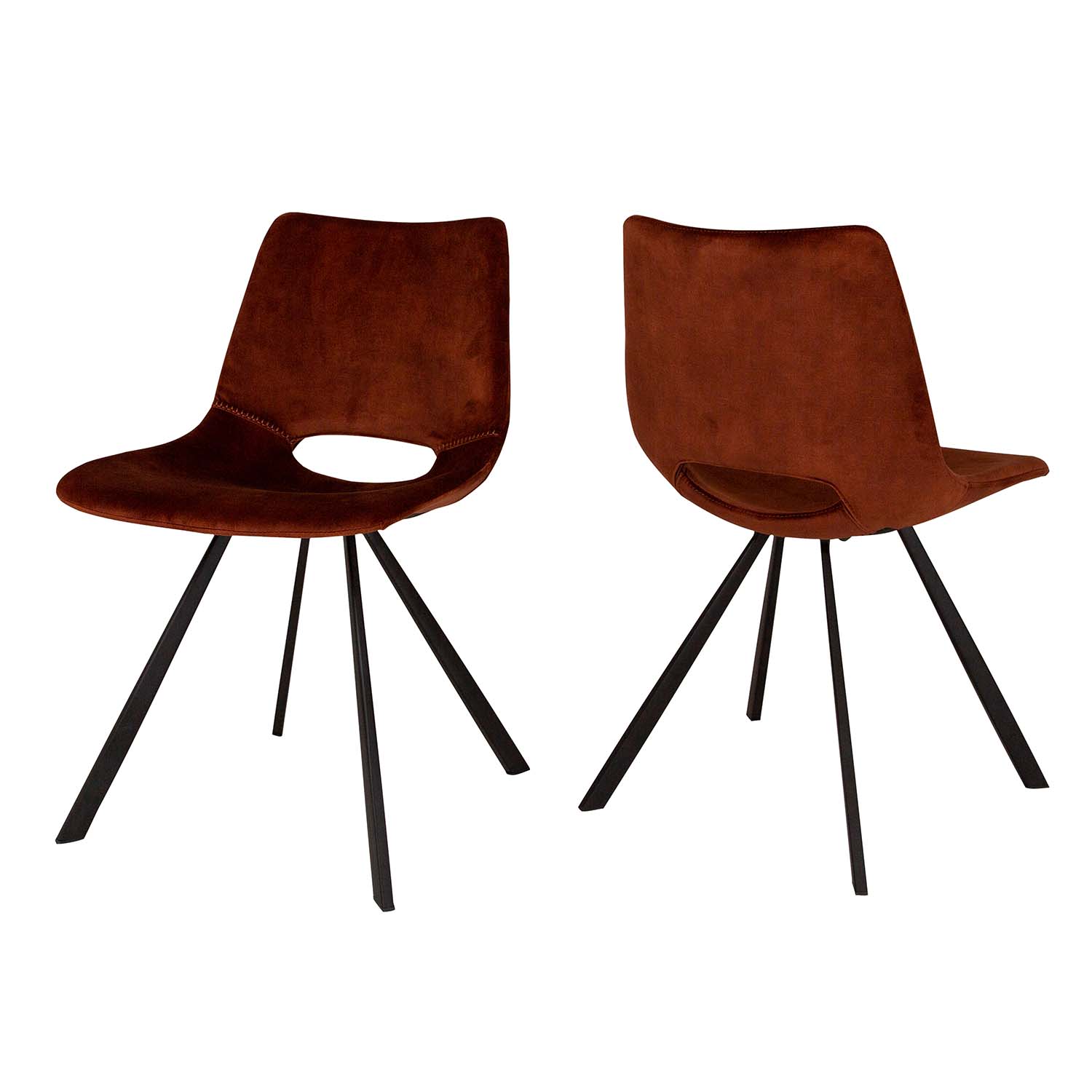 Canett Berlin Spisebordsstol - Polyester Og Sort Metal Spisestue