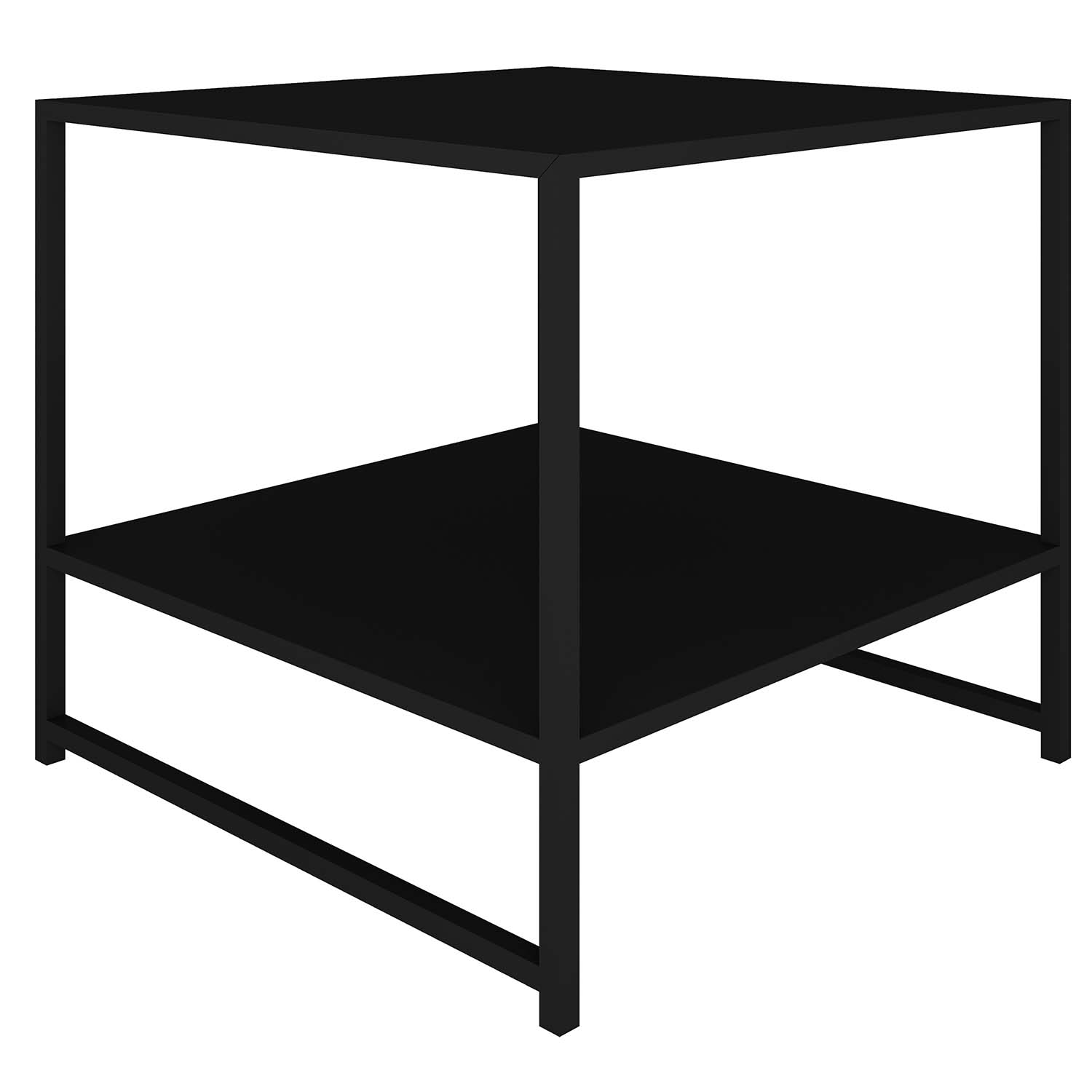 Canett Canett Kvadratisk Opus Hjørnebord, M. Hylde - Sort Metal (50X50) Dagligstue