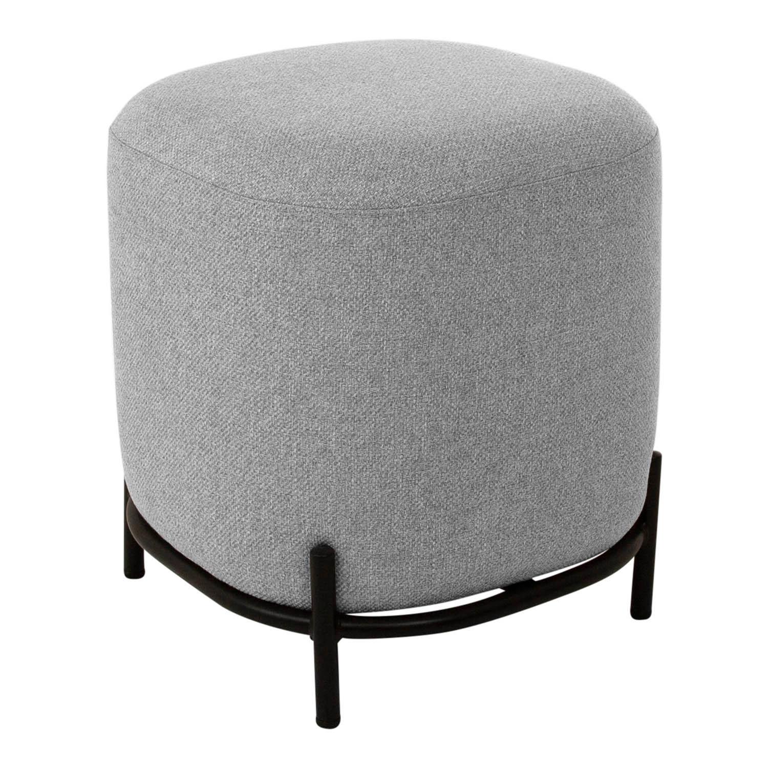 Canett Sit Rund Puf - Polyester Og Sort Jern (Ø42)