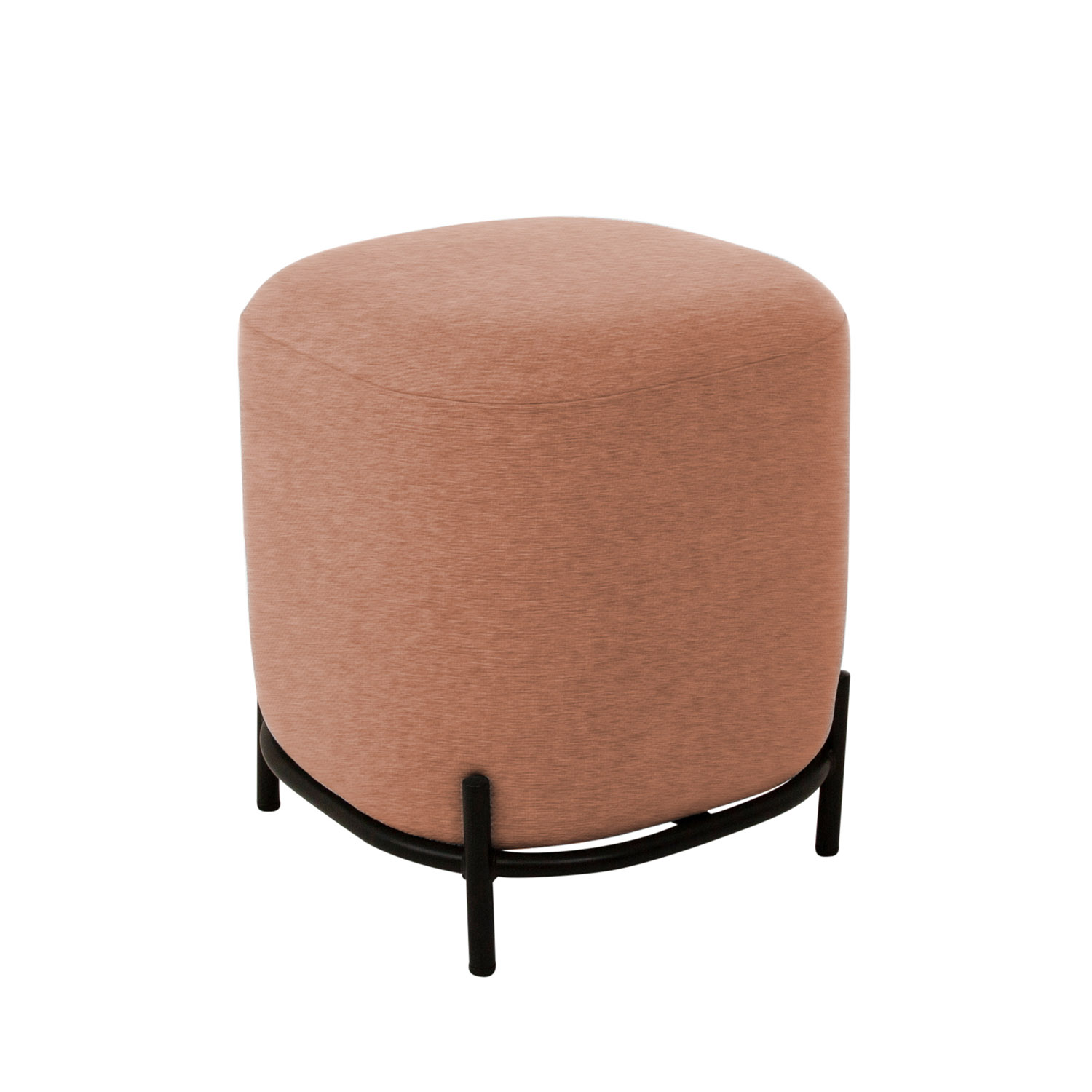 Canett Canett Rund Pazzo Puf - Polyester Og Sort Jern (Ø42) Dagligstue