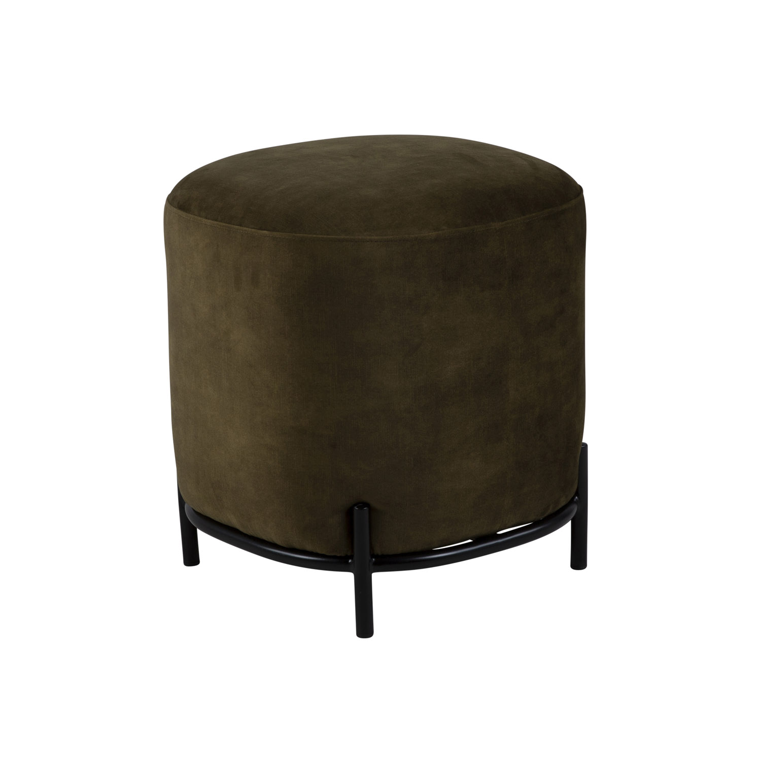 Canett Canett Sit Rund Puf - Polyester Og Sort Jern (Ø42) Dagligstue