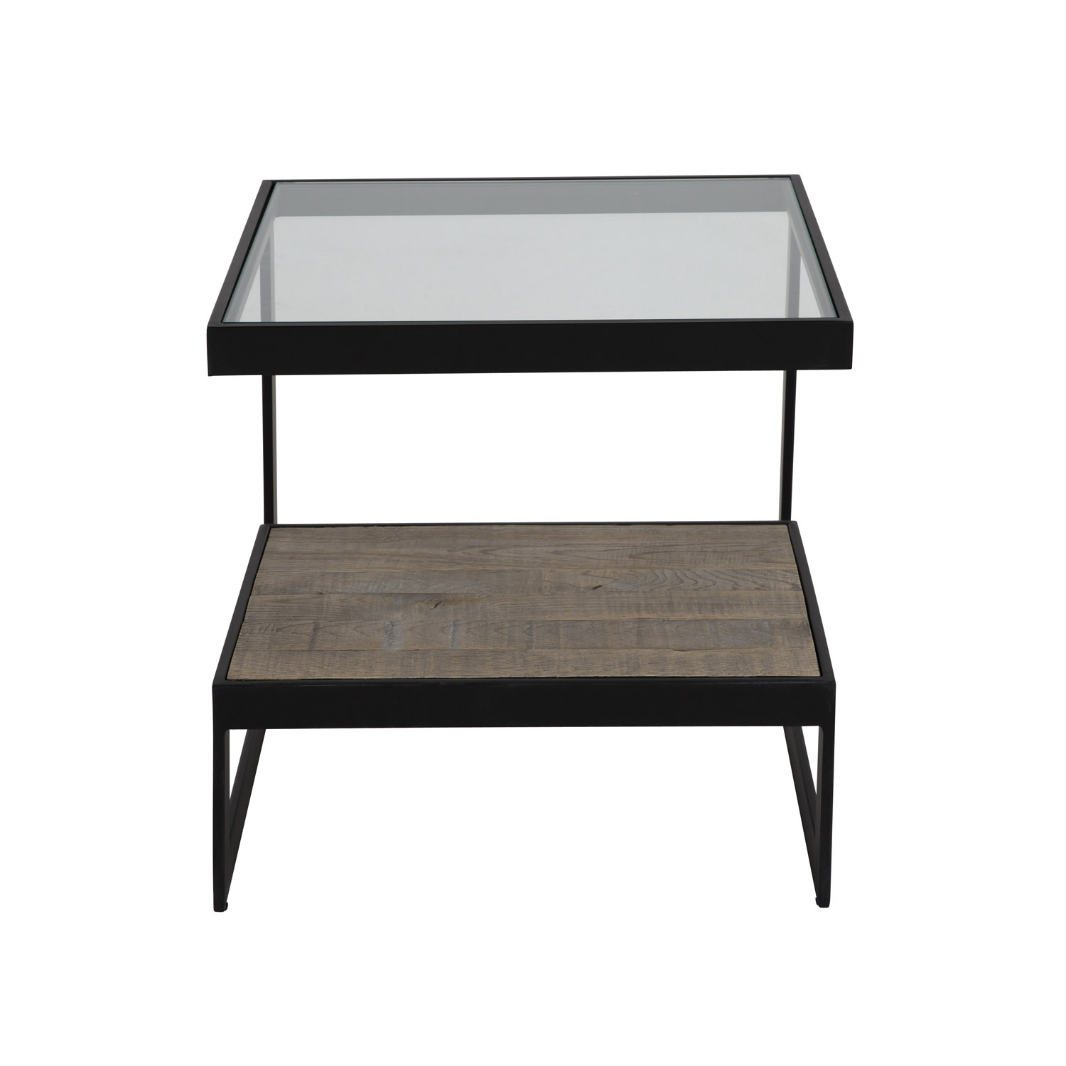 Canett Kvadratisk Milo Sofabord - Glas Og Sort Jern (50X50) Dagligstue