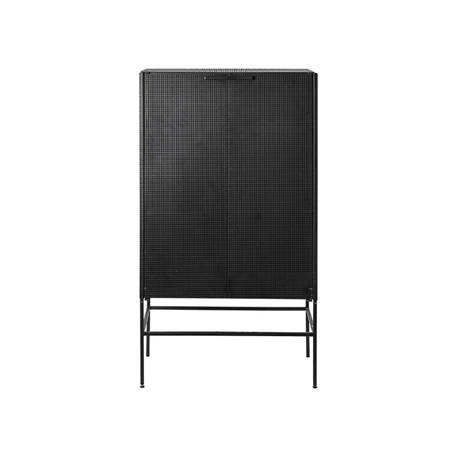 Kristina Dam Studio Grid Vitrineskab, M. 2 Låger - Sort Stål Spisestue
