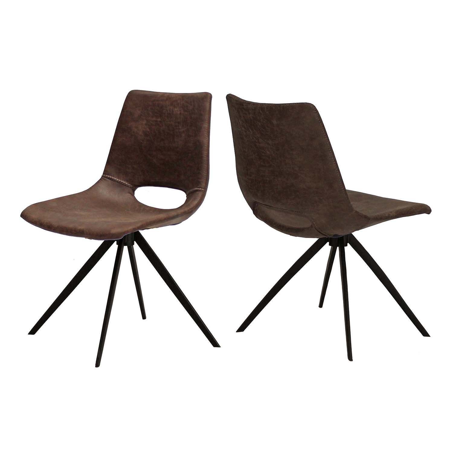 Canett Berlin Spisebordsstol, M. Drejefunktion - Brun Polyester Og Sort Metal