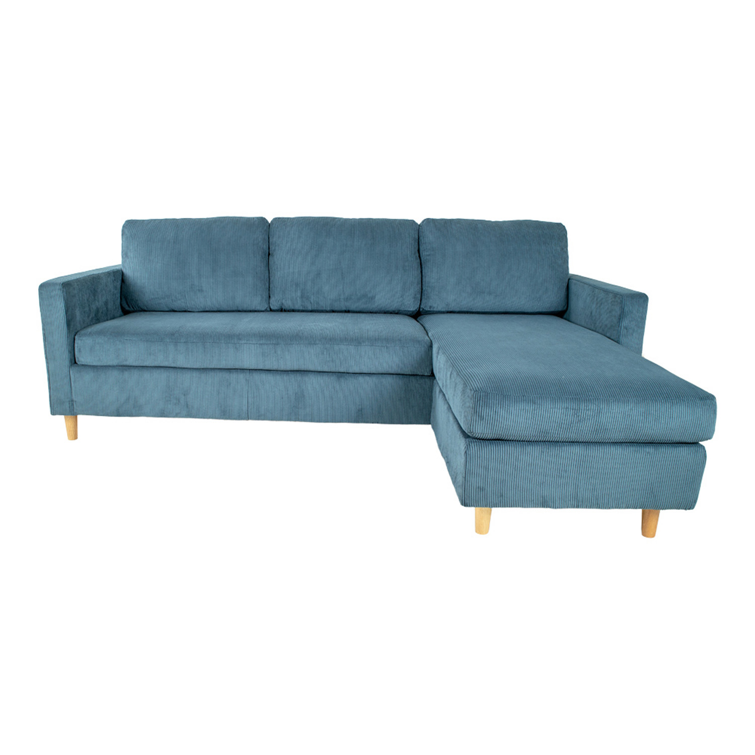 House Nordic House Nordic Toscana Sofa M. Chaiselong - Blå Polyester Og Træ Dagligstue
