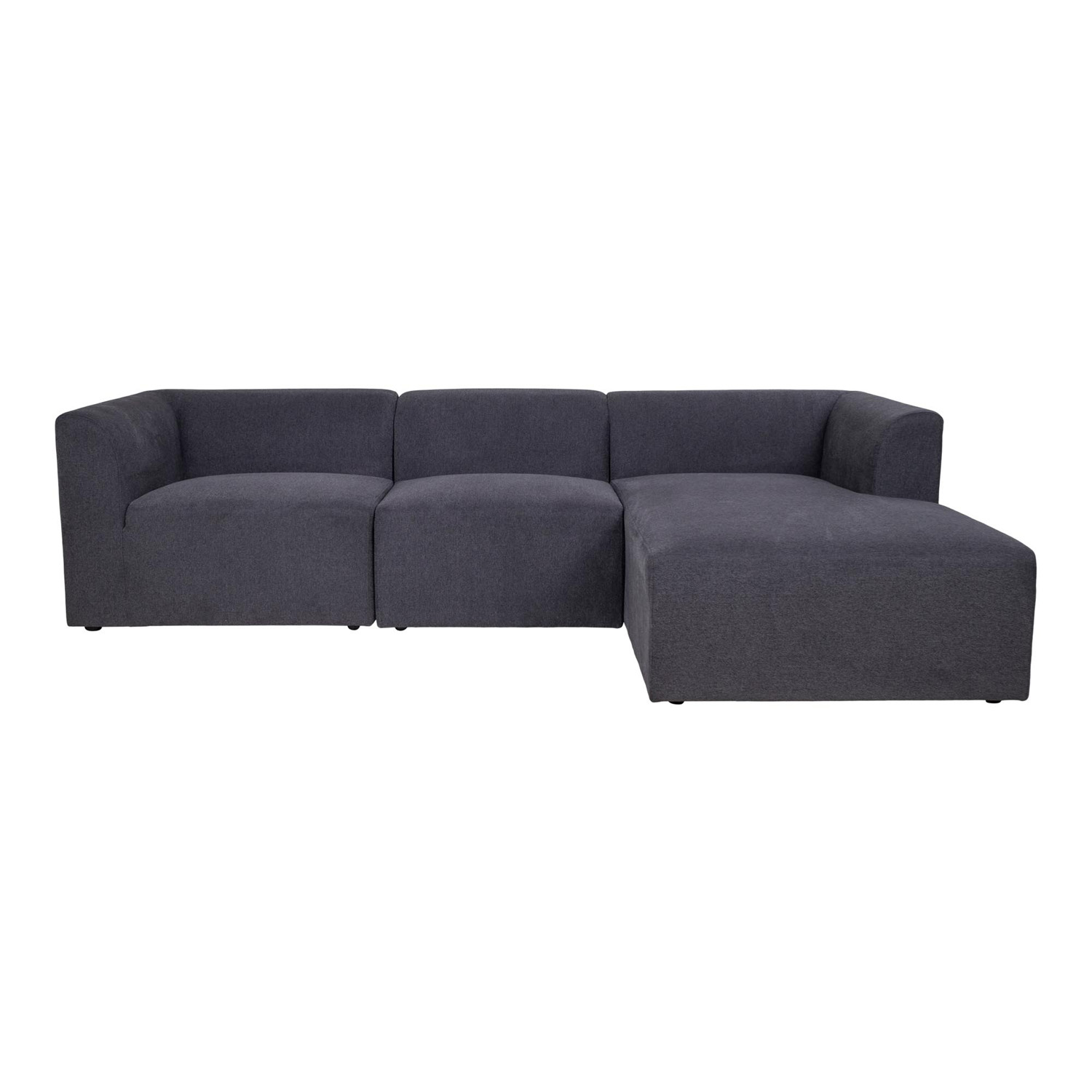 House Nordic Alba Loungesofa M. Chaiselong - Grå Polyester Og Træ Dagligstue