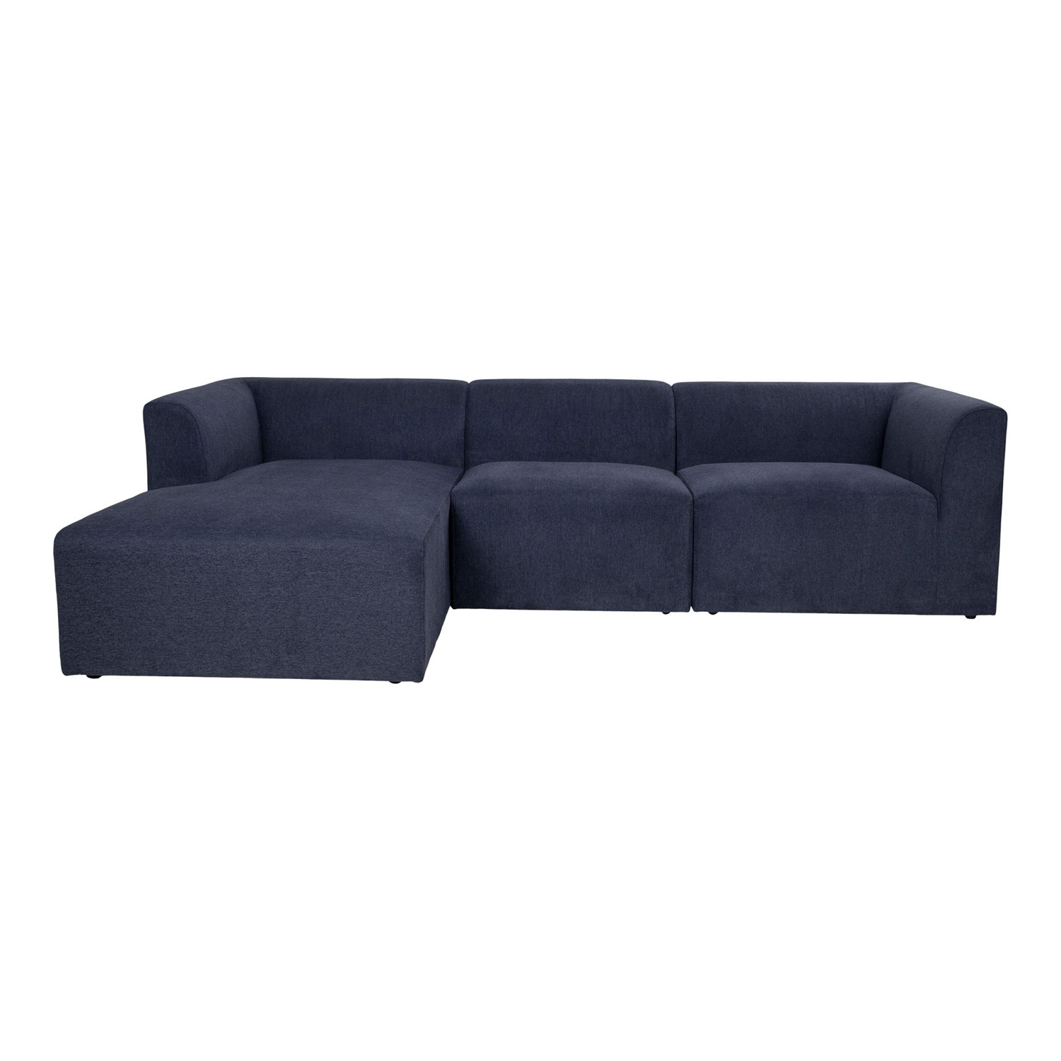 House Nordic Alba Loungesofa M. Chaiselong - Blå Polyester Og Træ Dagligstue