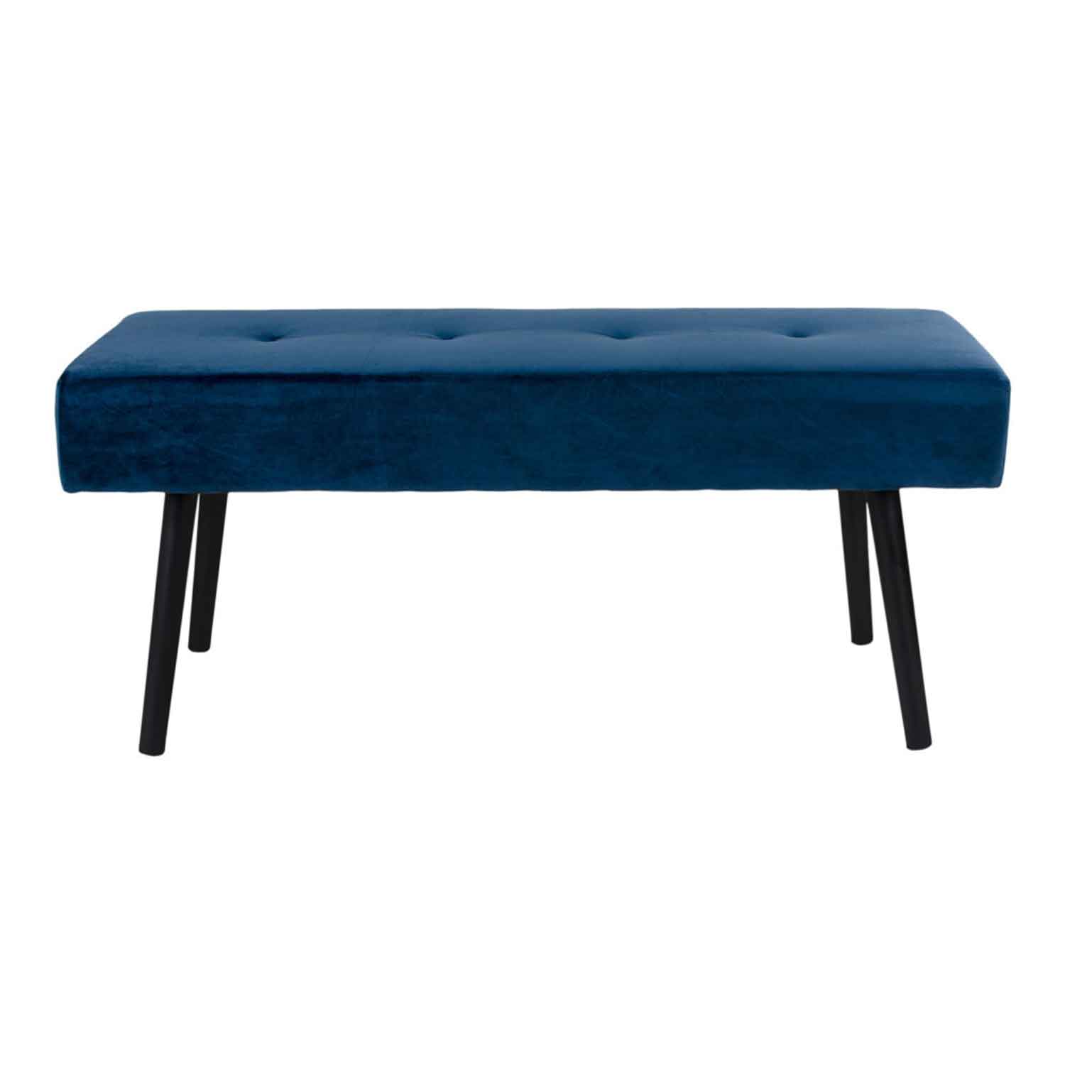 House Nordic House Nordic Skiby Bænk - Mørkeblå Velour/Sort Metal Spisestue
