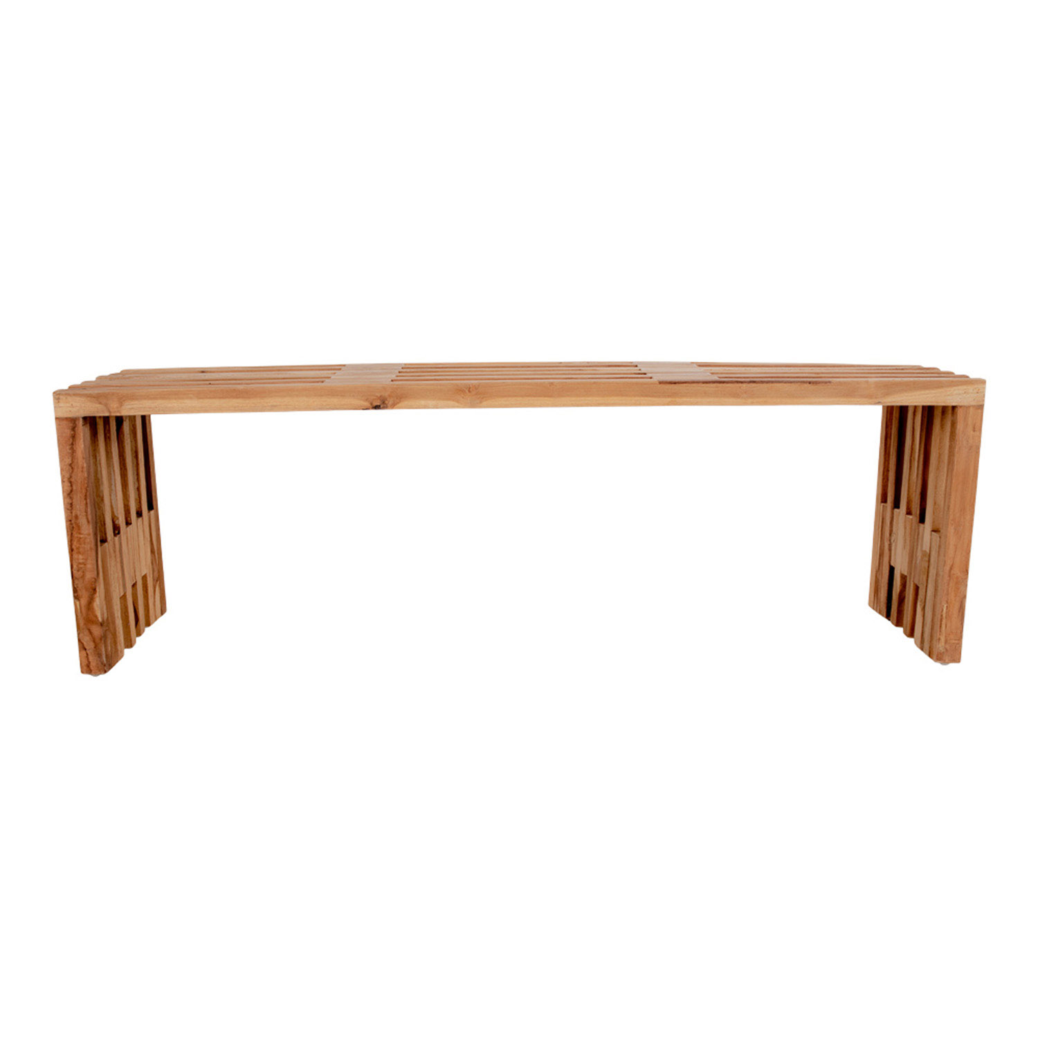 House Nordic Rektangulær Benidorm Bænk - Natur Teaktræ (140X35) - Outletmodel