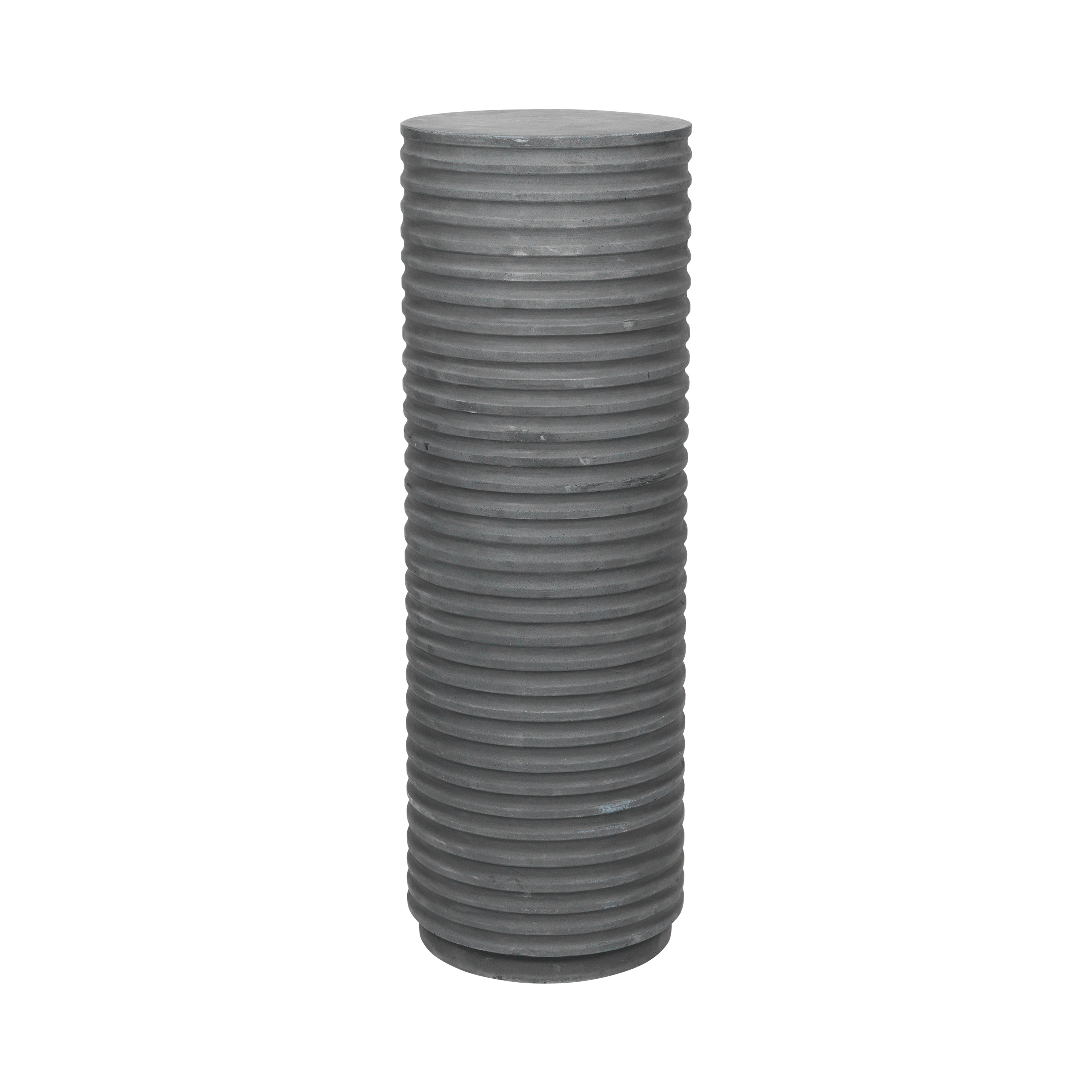 Broste Copenhagen Rund Rillo Piedestal - Grå Fibercement (Ø36) Dagligstue