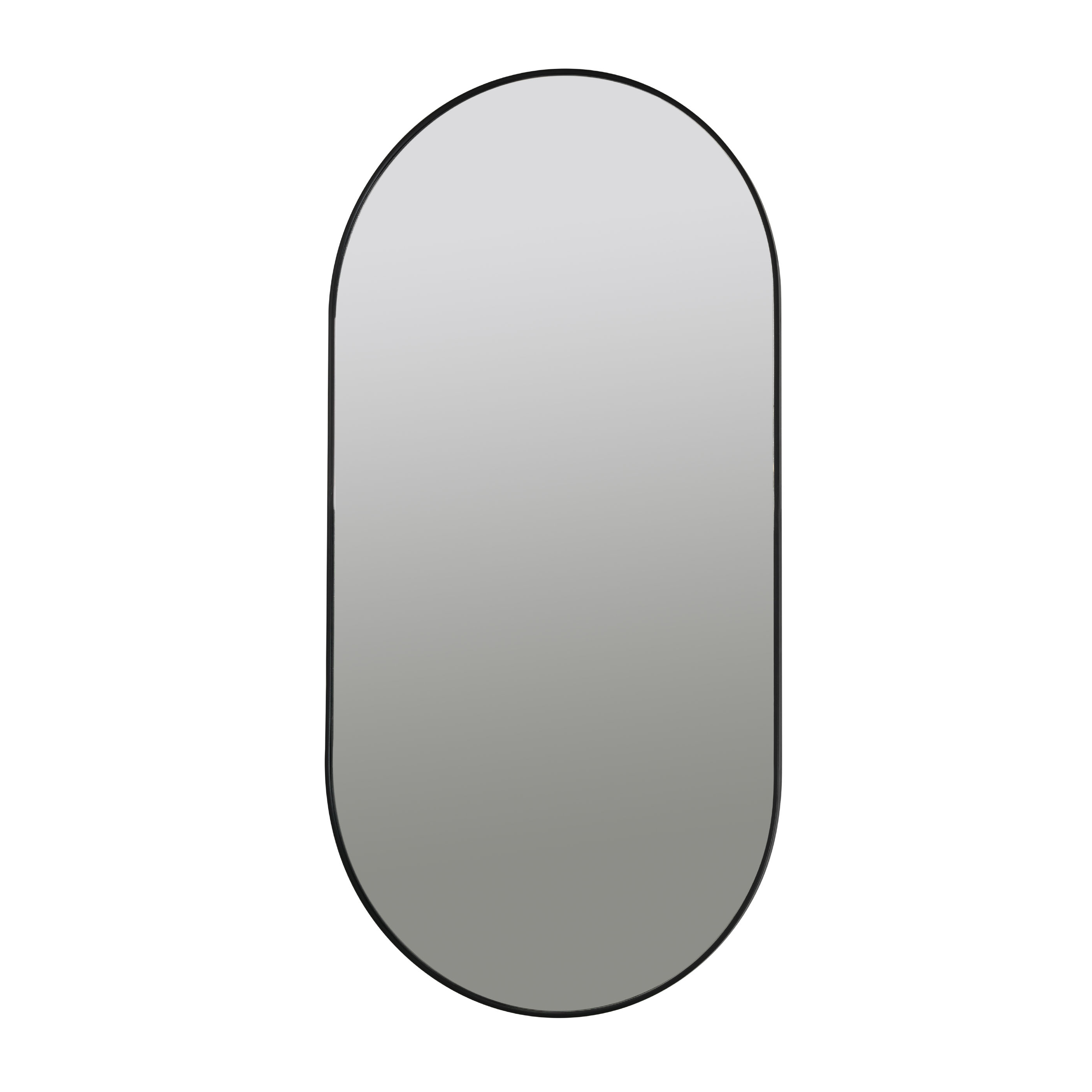 Broste Copenhagen Oval Pelle Vægspejl - Spejlglas, Metal Og Mdf