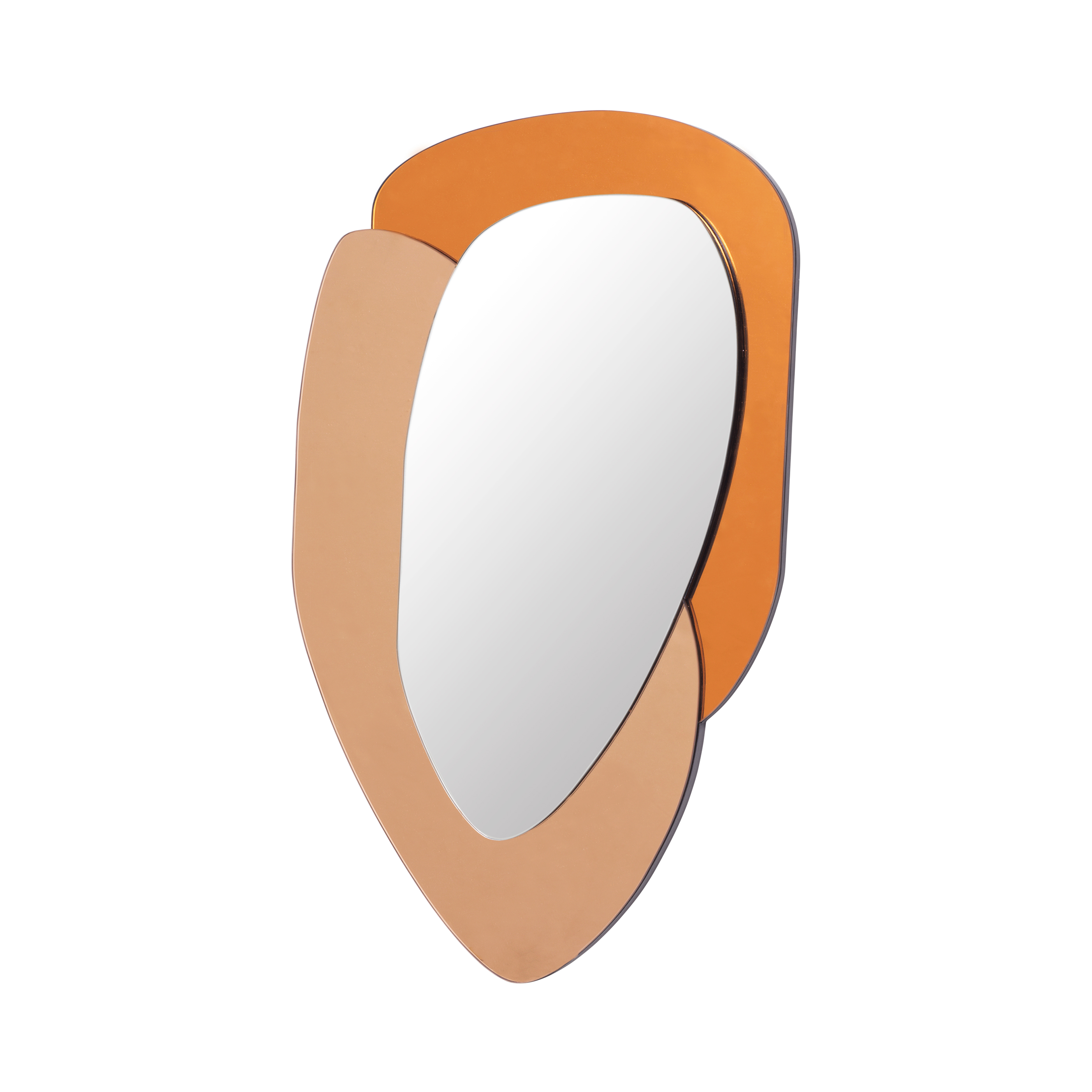 Broste Copenhagen Oval Layer Vægspejl - Spejlglas Og Brun Glas (76X48) Boligtilbehør