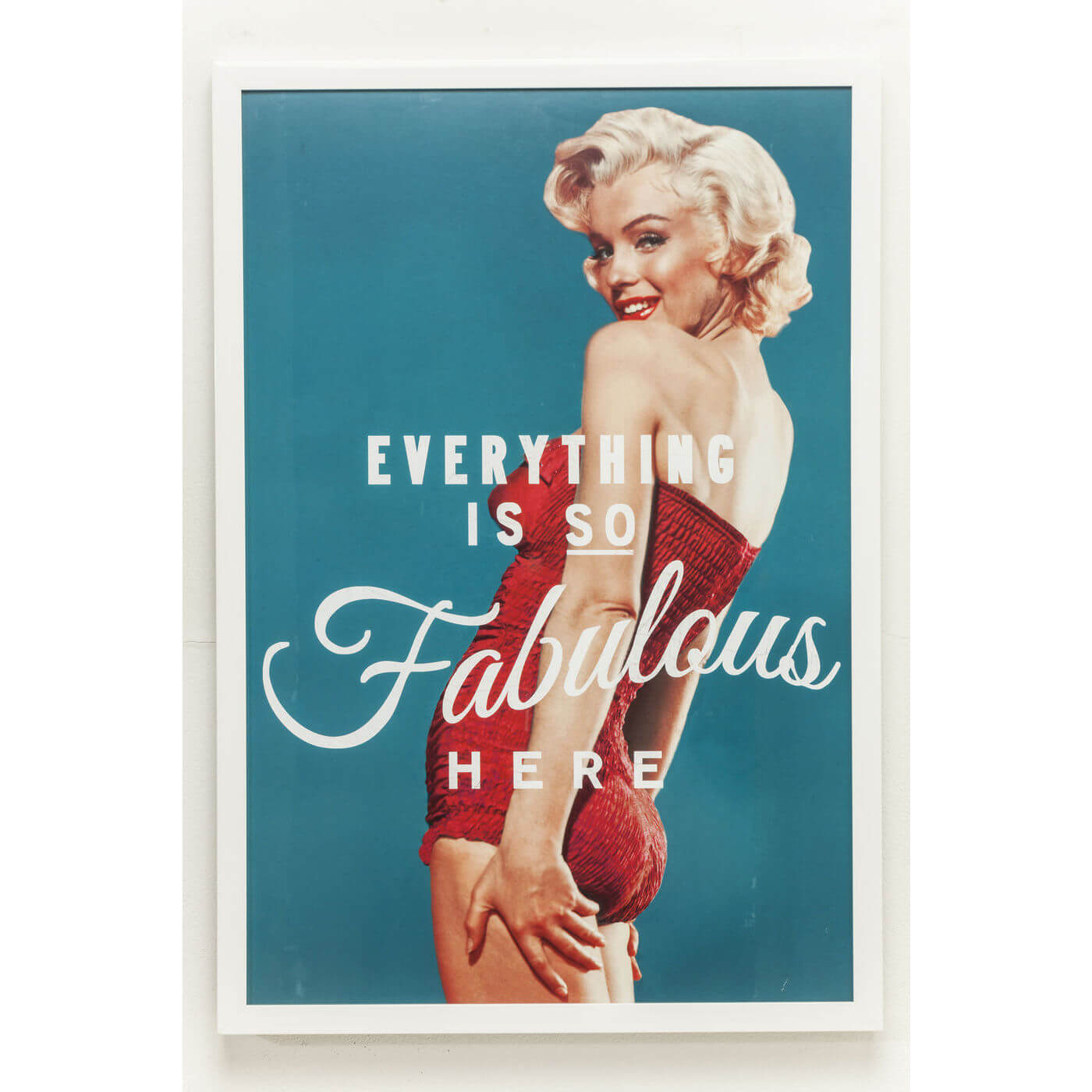 Kare Design, Plakat Fabulous - Blå/Creme/Rød, M. Ramme, (64X94Cm)