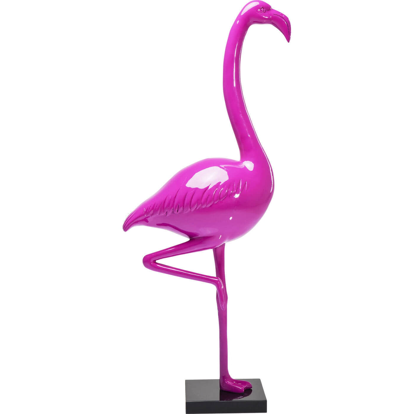 Kare Design Skulptur, Flamingo - Sort/Lyserød Marmor Og Glasfiber, (126X50Cm)