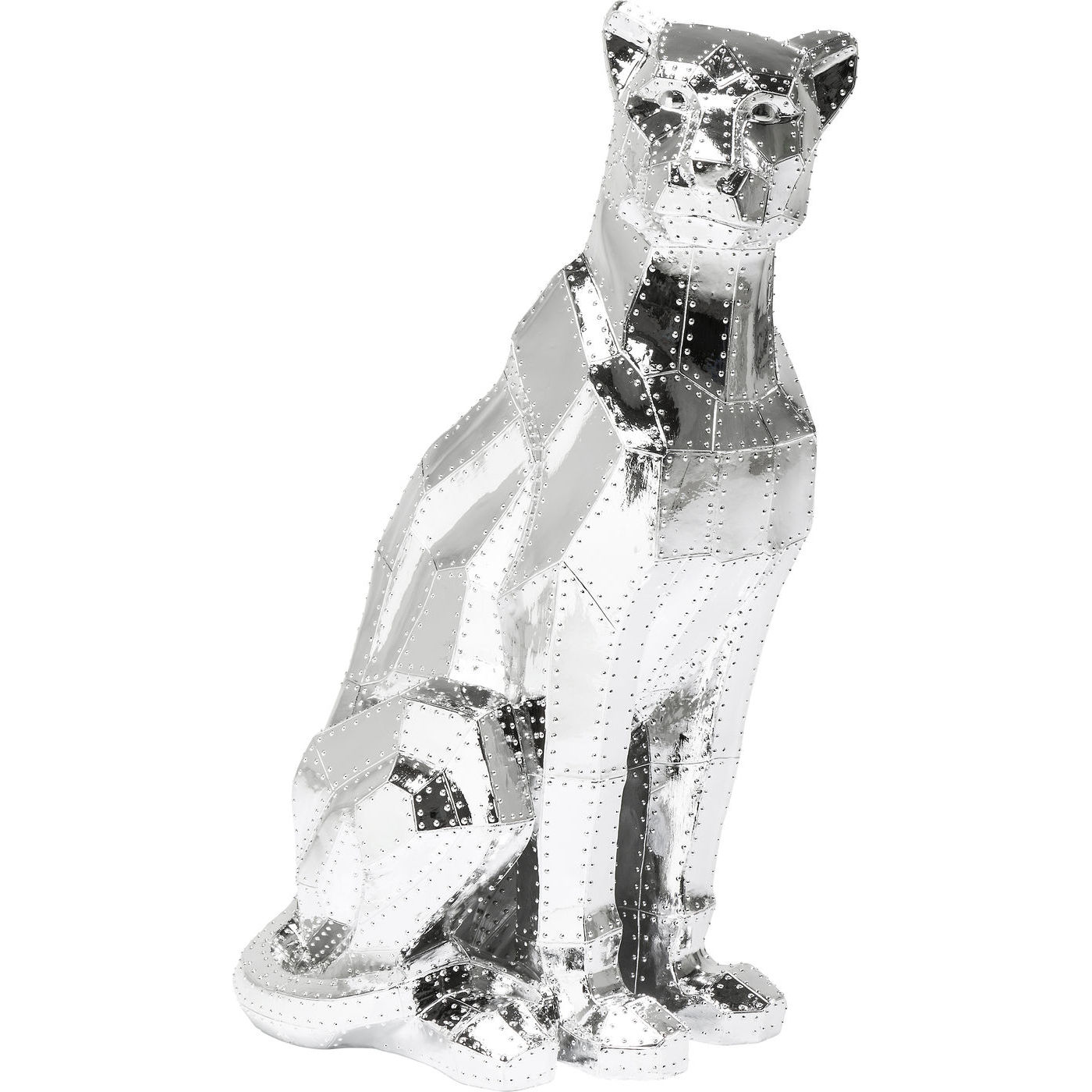 Kare Design Skulptur, Sitting Cat Rivet Chrome Boligtilbehør
