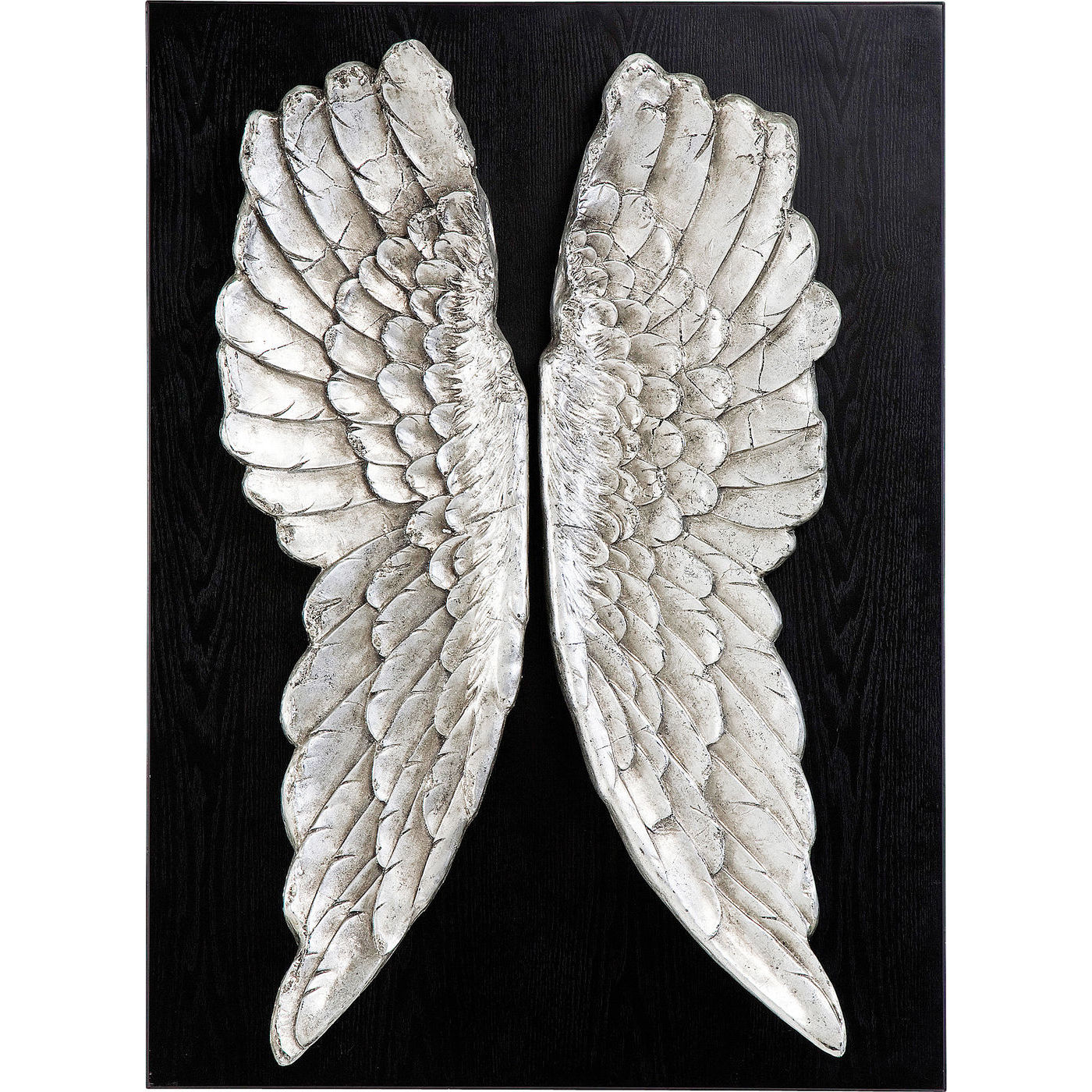 Kare Design Kare Design Wings Silver Vægdekoration - Sølv Polyresin, Sort Træ (110X80) Boligtilbehør