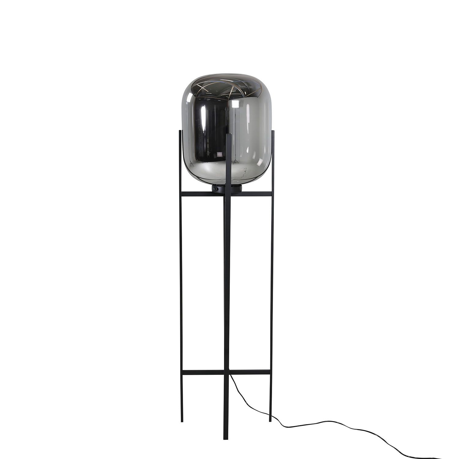 Venture Design Altair Gulvlampe - Sort Metal Og Mørkt Rav Glas (Ø 37) Belysning