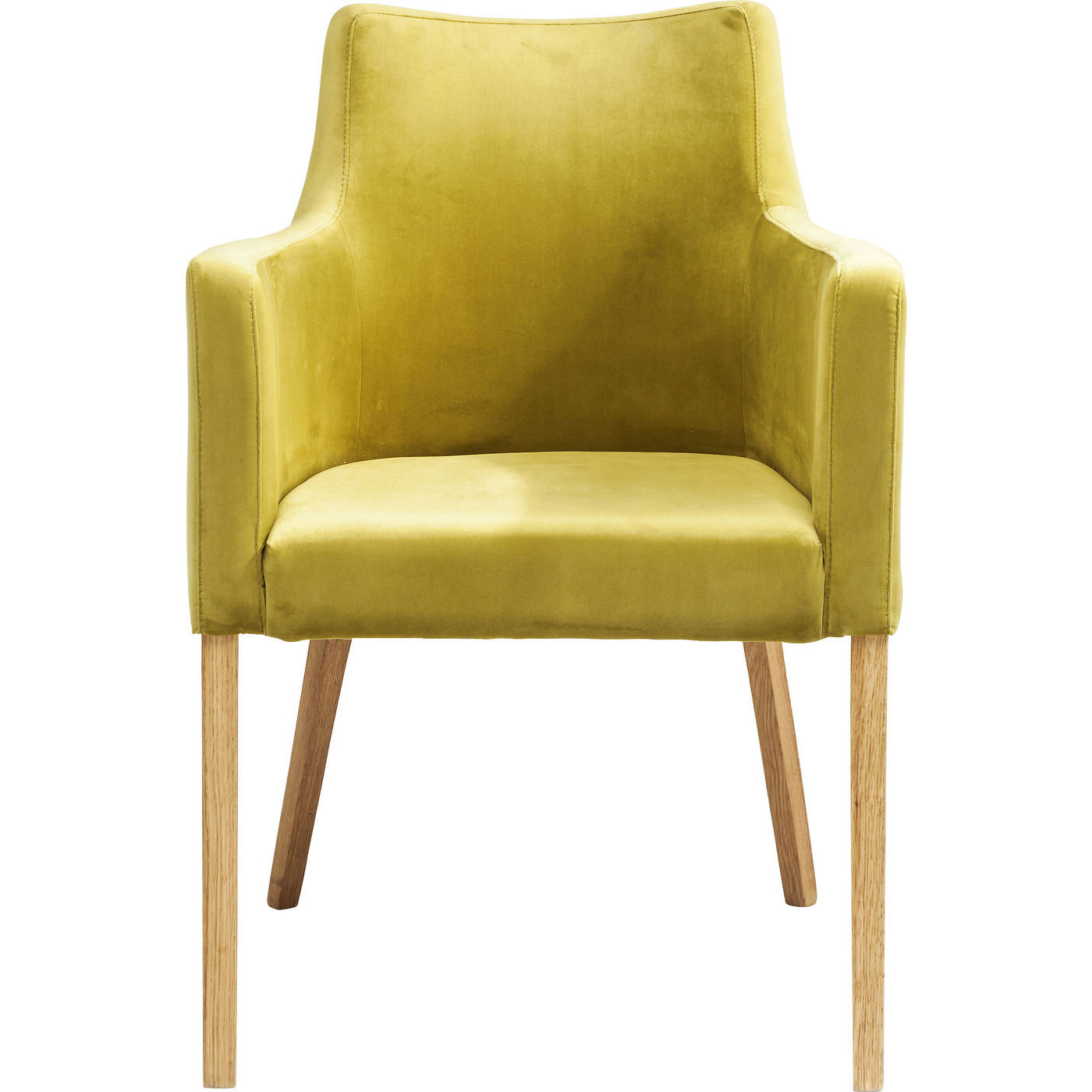 Kare Design Mode Velvet Green Spisebordsstol - Grøn Polyester/Natur Eg, M. Armlæn Kare Design