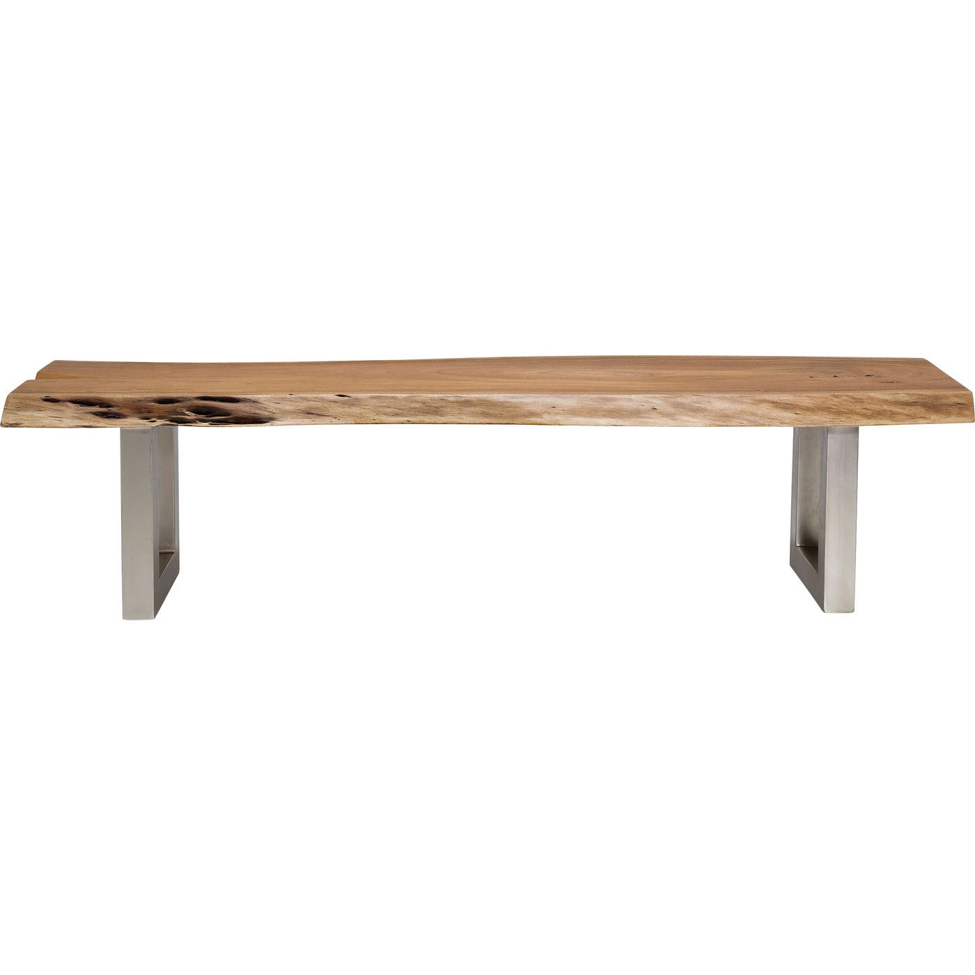 Kare Design Kare Design Nature Line Bænk - Natur Akacietræ Og Antik Stål (180X45) Spisestue