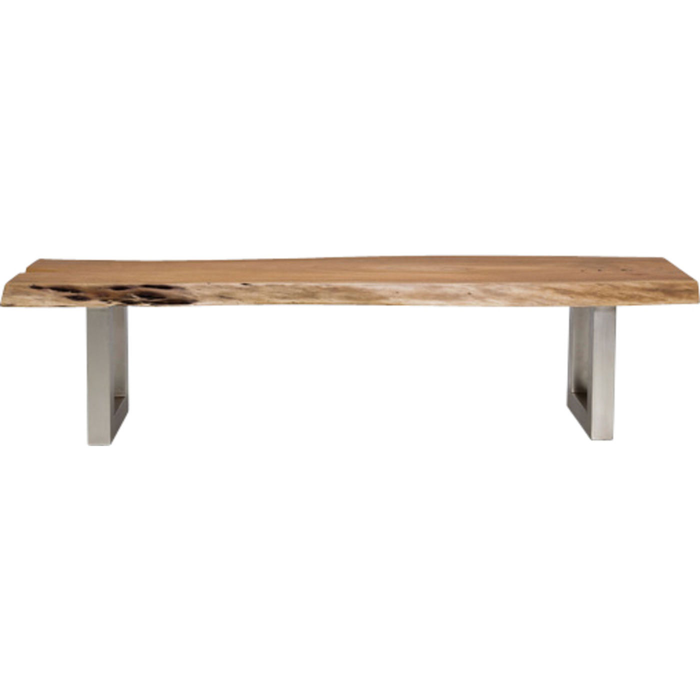 Kare Design Pure Nature Bænk - Natur Akacietræ Og Stål (180X45) Spisestue