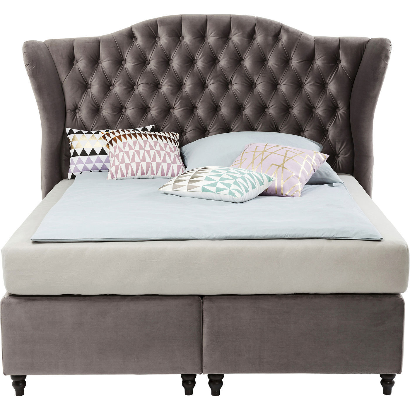 Kare Design Kare Design City Spirit Silver Grey Sengeramme - Sølvgråt Stof/Massiv Bøg (200X200) Soveværelse